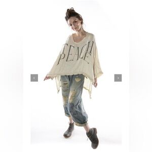 Magnolia Pearl Cotton Oversized Teach Peace Hi Lo Francis Pullover